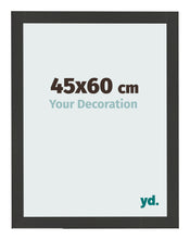 Cadre Photo 45x60cm Noir Grain de Bois MDF Bologna De Face Mesure | Yourdecoration.fr