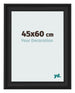 Cadre Photo 45x60cm Noir Grain de Bois MDF Lazio De Face Mesure | Yourdecoration.fr