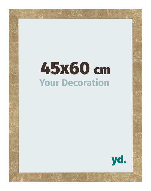 Cadre Photo 45x60cm Or Antique MDF Bologna De Face Mesure | Yourdecoration.fr
