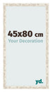 Cadre Photo 45x80cm Blanc Vintage MDF Bologna De Face Mesure | Yourdecoration.fr