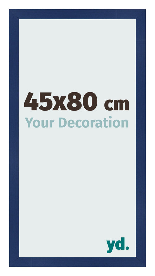 Cadre Photo 45x80cm Bleu Foncé Patiné MDF Bologna De Face Mesure | Yourdecoration.fr