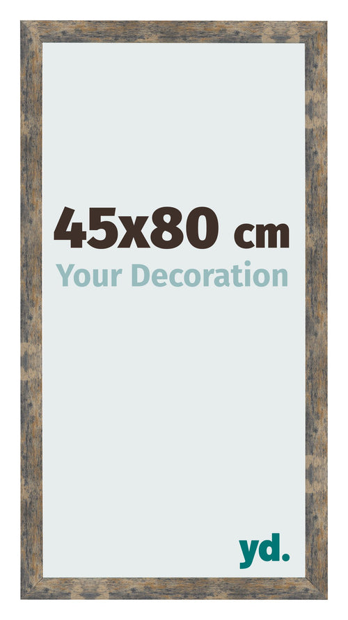 Cadre Photo 45x80cm Bleu Or Mélangé MDF Bologna De Face Mesure | Yourdecoration.fr