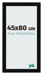 Cadre Photo 45x80cm Noir Argent Poli MDF Pisa De Face Mesure | Yourdecoration.fr