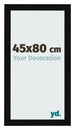 Cadre Photo 45x80cm Noir Argent Poli MDF Pisa De Face Mesure | Yourdecoration.fr