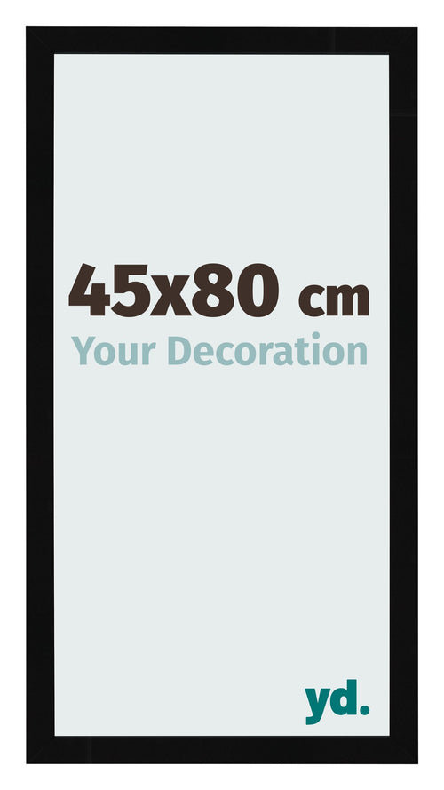 Cadre Photo 45x80cm Noir Brillant MDF Bologna De Face Mesure | Yourdecoration.fr