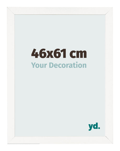 Cadre Photo 46x61 cm Blanc Brillant MDF Bologna De Face Mesure | Yourdecoration.fr