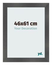 Cadre Photo 46x61cm Noir Argent Poli MDF Pisa De Face Mesure | Yourdecoration.fr