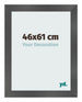 Cadre Photo 46x61cm Noir Argent Poli MDF Pisa De Face Mesure | Yourdecoration.fr