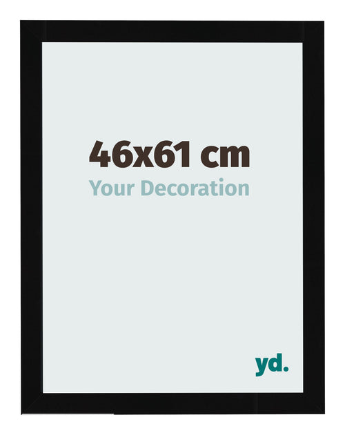 Cadre Photo 46x61cm Noir Brillant MDF Bologna De Face Mesure | Yourdecoration.fr