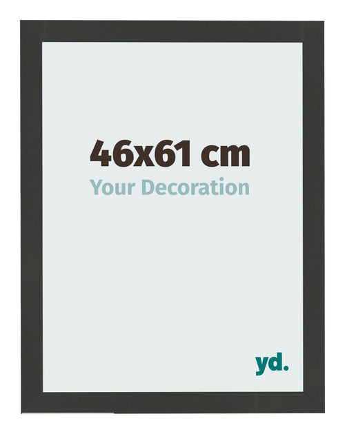 Cadre Photo 46x61cm Noir Grain de Bois MDF Bologna De Face Mesure | Yourdecoration.fr