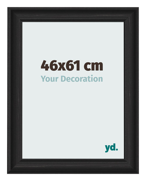 Cadre Photo 46x61cm Noir Grain de Bois MDF Lazio De Face Mesure | Yourdecoration.fr