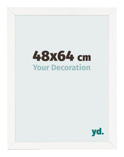 Cadre Photo 48x64 cm Blanc Brillant MDF Bologna De Face Mesure | Yourdecoration.fr