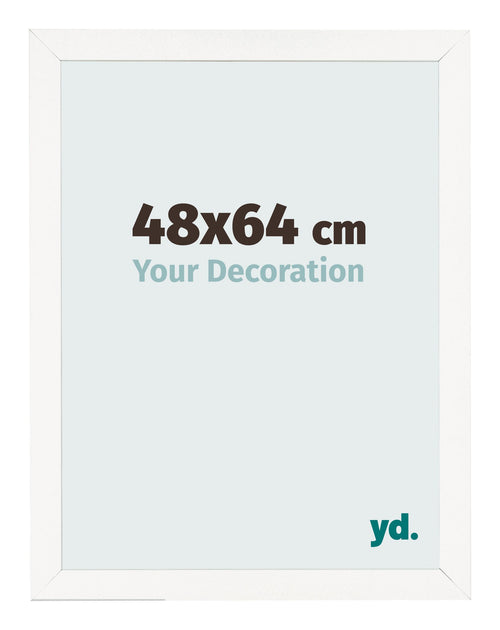 Cadre Photo 48x64 cm Blanc Brillant MDF Bologna De Face Mesure | Yourdecoration.fr