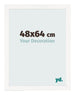 Cadre Photo 48x64 cm Blanc Brillant MDF Bologna De Face Mesure | Yourdecoration.fr