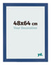 Cadre Photo 48x64 cm Bleu Fonce MDF Bologna De Face Mesure | Yourdecoration.fr
