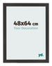 Cadre Photo 48x64 cm Noir Mat MDF Bologna De Face Mesure | Yourdecoration.fr