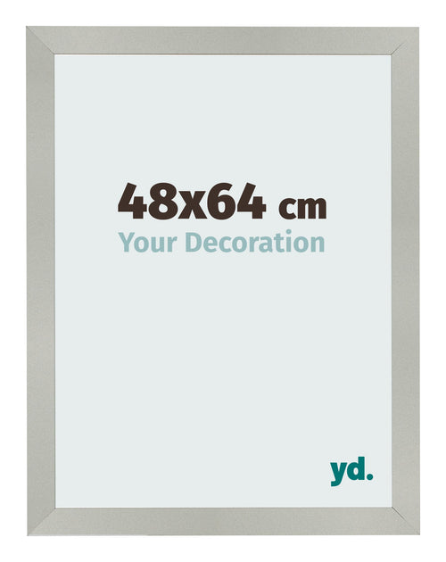 Cadre Photo 48x64cm Argent Mat MDF Bologna De Face Mesure | Yourdecoration.fr