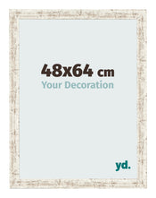 Cadre Photo 48x64cm Blanc Vintage MDF Bologna De Face Mesure | Yourdecoration.fr
