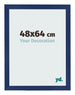 Cadre Photo 48x64cm Bleu Foncé Patiné MDF Bologna De Face Mesure | Yourdecoration.fr
