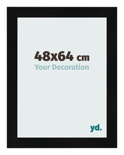 Cadre Photo 48x64cm Noir Argent Poli MDF Pisa De Face Mesure | Yourdecoration.fr
