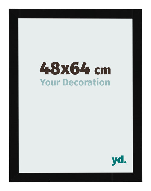 Cadre Photo 48x64cm Noir Brillant MDF Bologna De Face Mesure | Yourdecoration.fr