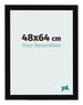 Cadre Photo 48x64cm Noir Brillant MDF Bologna De Face Mesure | Yourdecoration.fr
