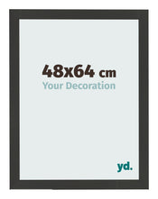 Cadre Photo 48x64cm Noir Grain de Bois MDF Bologna De Face Mesure | Yourdecoration.fr