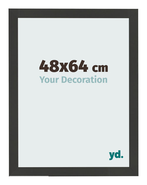 Cadre Photo 48x64cm Noir Grain de Bois MDF Bologna De Face Mesure | Yourdecoration.fr