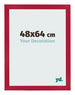 Cadre Photo 48x64cm Rouge MDF Bologna De Face Mesure | Yourdecoration.fr