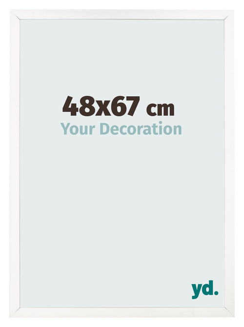Cadre Photo 48x67 cm Blanc Brillant MDF Bologna De Face Mesure | Yourdecoration.fr