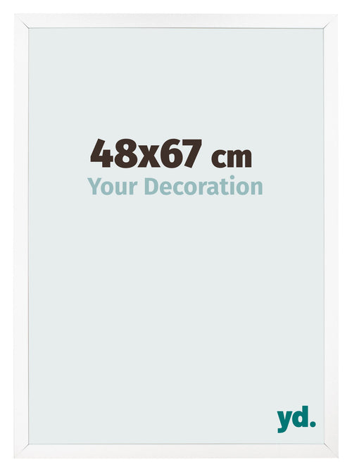 Cadre Photo 48x67 cm Blanc Mat MDF Bologna De Face Mesure | Yourdecoration.fr