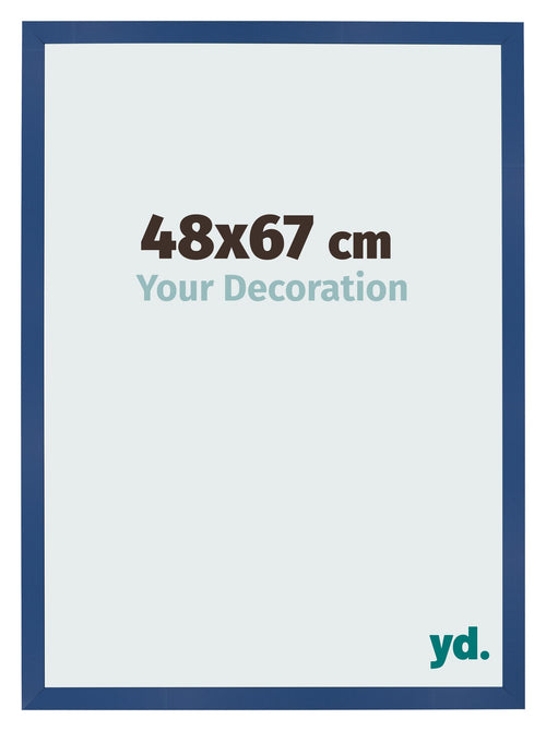 Cadre Photo 48x67 cm Bleu Fonce MDF Bologna De Face Mesure | Yourdecoration.fr