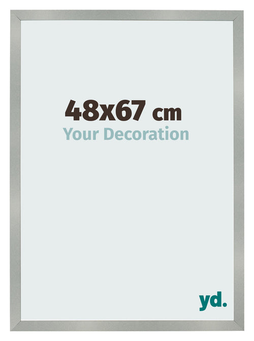 Cadre Photo 48x67cm Aluminium Brossé MDF Bologna De Face Mesure | Yourdecoration.fr