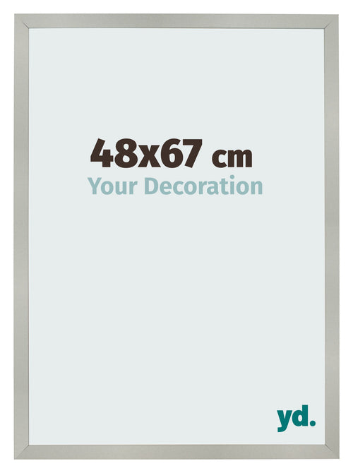 Cadre Photo 48x67cm Argent Mat MDF Bologna De Face Mesure | Yourdecoration.fr