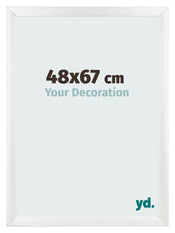 Cadre Photo 48x67cm Blanc Vintage MDF Pisa De Face Mesure | Yourdecoration.fr