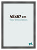 Cadre Photo 48x67cm Noir Argent Poli MDF Pisa De Face Mesure | Yourdecoration.fr
