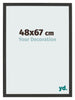 Cadre Photo 48x67cm Noir Grain de Bois MDF Bologna De Face Mesure | Yourdecoration.fr
