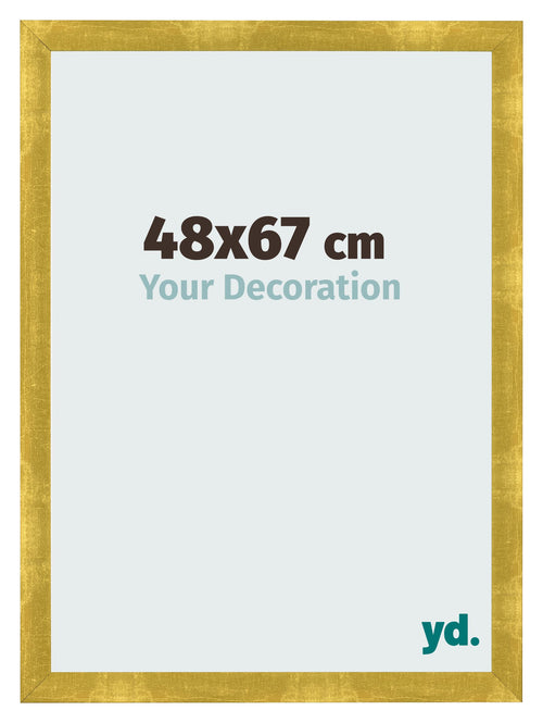 Cadre Photo 48x67cm Or Vintage MDF Pisa De Face Mesure | Yourdecoration.fr