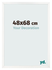 Cadre Photo 48x68 cm Blanc Brillant MDF Bologna De Face Mesure | Yourdecoration.fr