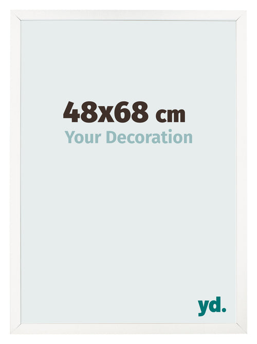 Cadre Photo 48x68 cm Blanc Brillant MDF Bologna De Face Mesure | Yourdecoration.fr