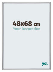 Annecy Plastique Cadre Photo 48x68cm Argent De Face Mesure | Yourdecoration.fr