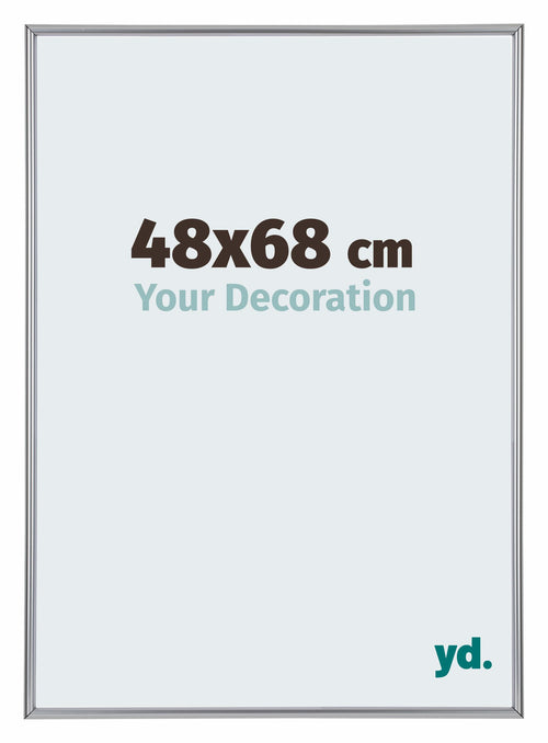 Annecy Plastique Cadre Photo 48x68cm Argent De Face Mesure | Yourdecoration.fr