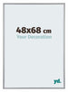 Annecy Plastique Cadre Photo 48x68cm Argent De Face Mesure | Yourdecoration.fr