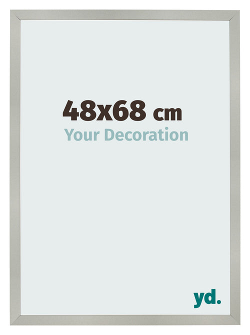 Cadre Photo 48x68cm Argent Mat MDF Bologna De Face Mesure | Yourdecoration.fr