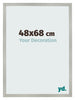 Cadre Photo 48x68cm Argent Mat MDF Bologna De Face Mesure | Yourdecoration.fr