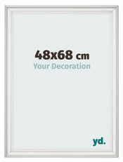 Cadre Photo 48x68cm Blanc Patine MDF Lazio De Face Mesure | Yourdecoration.fr
