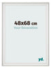Cadre Photo 48x68cm Blanc Patine MDF Lazio De Face Mesure | Yourdecoration.fr