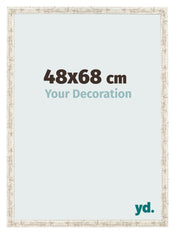 Cadre Photo 48x68cm Blanc Vintage MDF Bologna De Face Mesure | Yourdecoration.fr