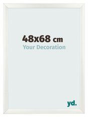 Cadre Photo 48x68cm Blanc Vintage MDF Pisa De Face Mesure | Yourdecoration.fr