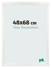 Cadre Photo 48x68cm Blanc Vintage MDF Pisa De Face Mesure | Yourdecoration.fr